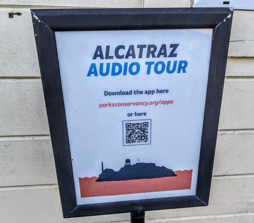 Alcatraz audio tour app QR code