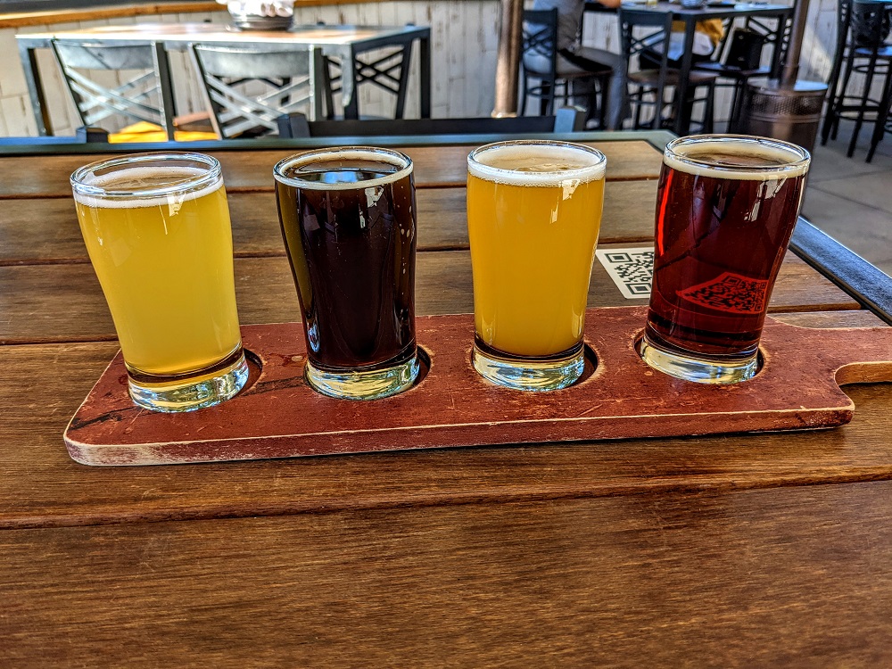 Beer flight at Oscar's Brewing Company in Temecula, CA