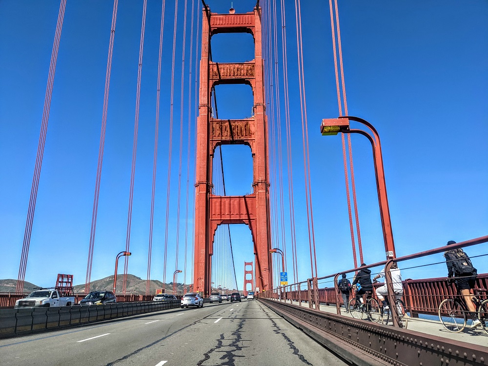 Driving on the Golden Gate Bridge