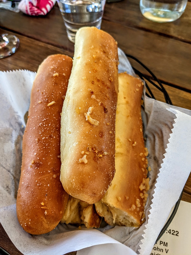 Garlic breadsticks at Oscar's Brewing Company