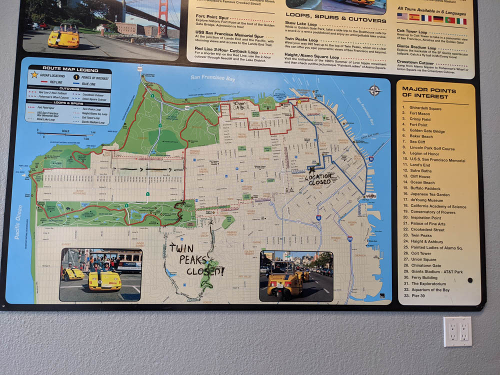 San Francisco GoCar route map