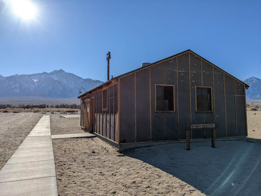 Recreation of women's latrine building at Manzanar National Historic Site