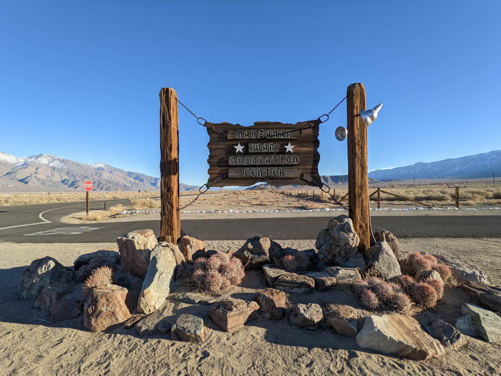 Manzanar War Relocation Center sign