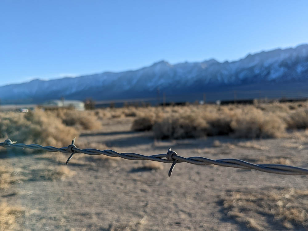 Barbed wire fence at Manzanar National Historic Site