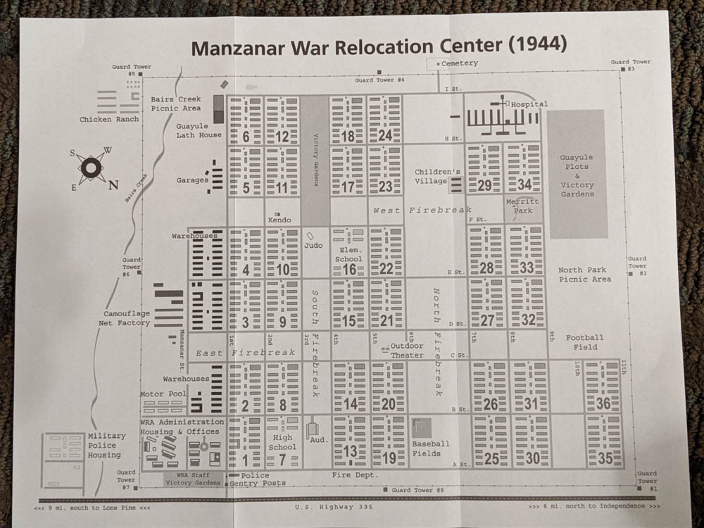 Map of Manzanar War Relocation Center