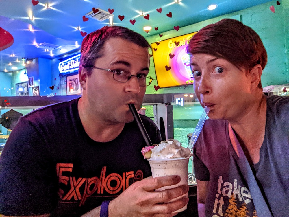 Trying our first date shakes