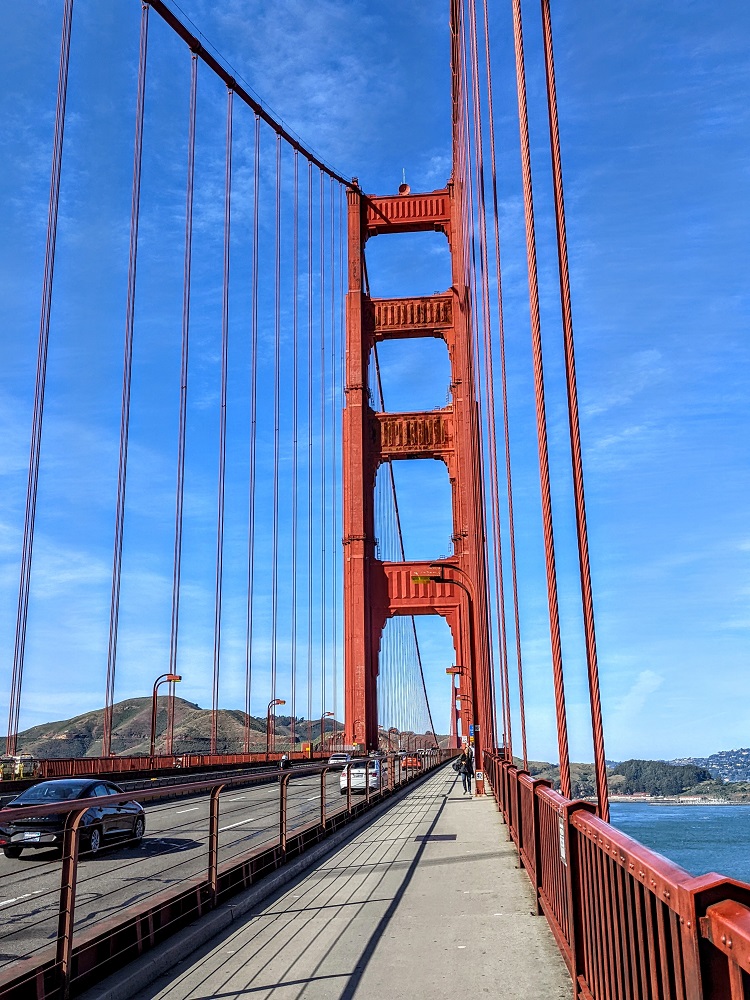 View when walking across the Golden Gate Bridge