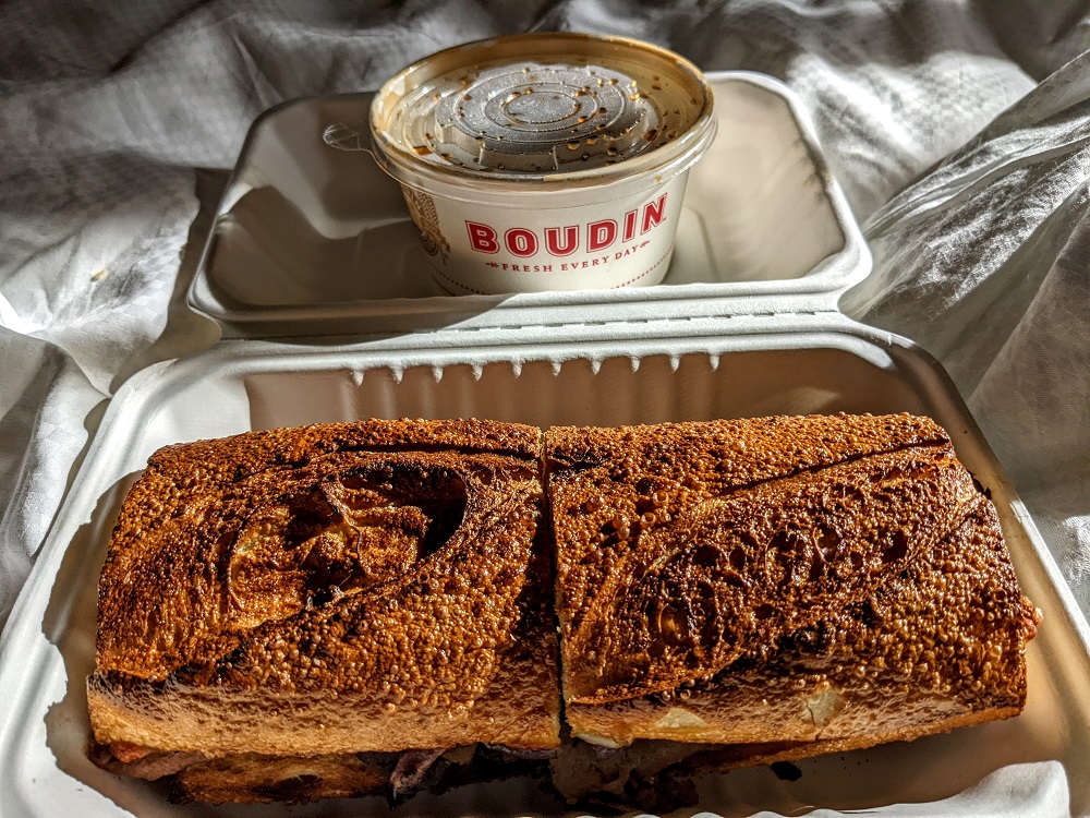 French Dip Deluxe sandwich from Boudin