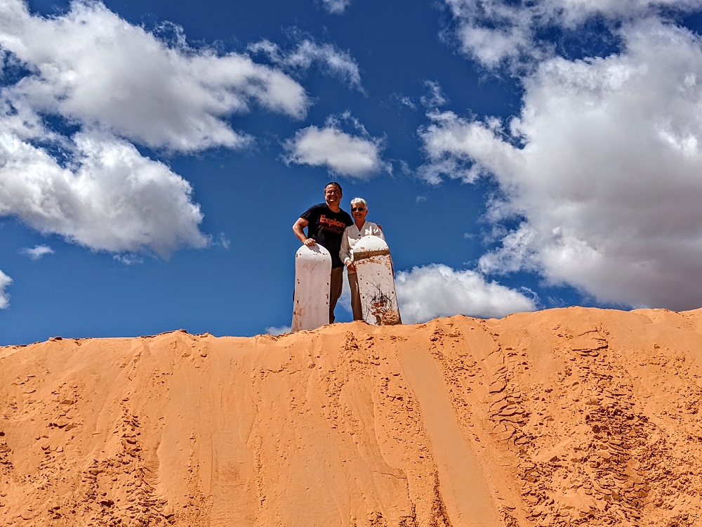 Coral Pink Sand Dunes State Park - Me and mum about to race