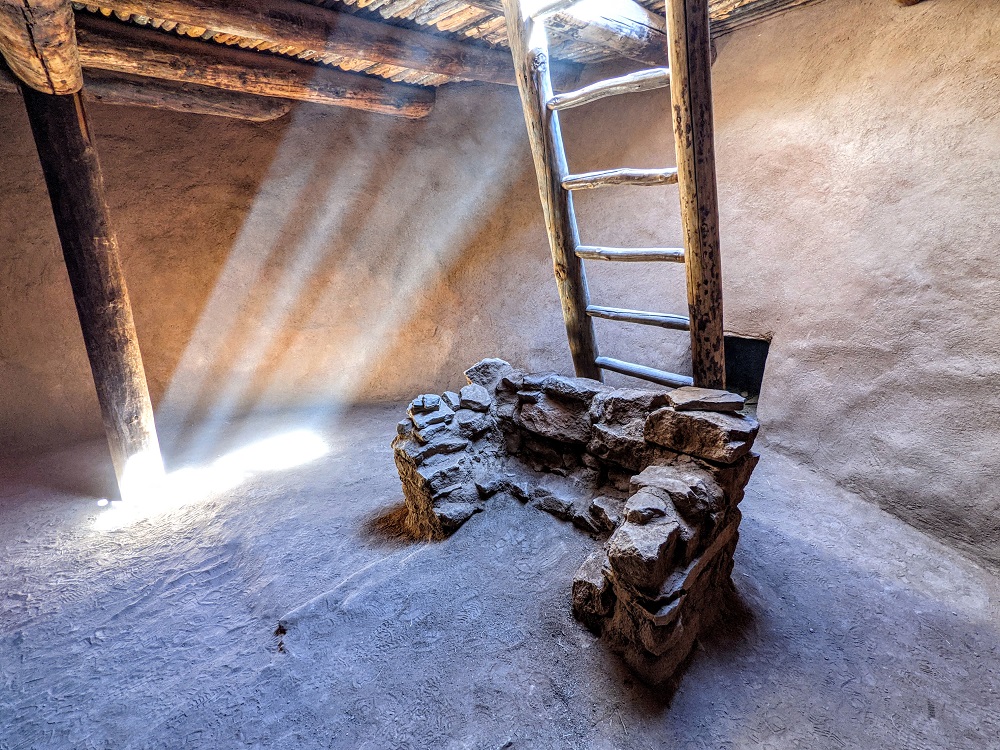 Inside one of the recreated kivas at Pecos National Historical Park