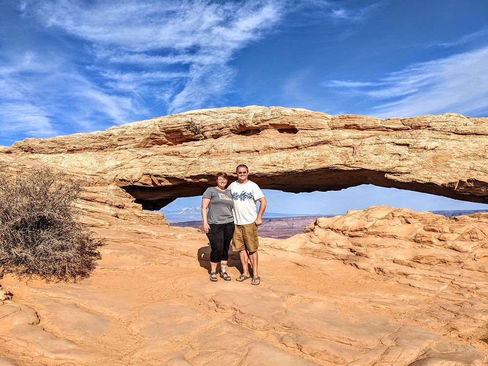 Us in front of Mesa Arch