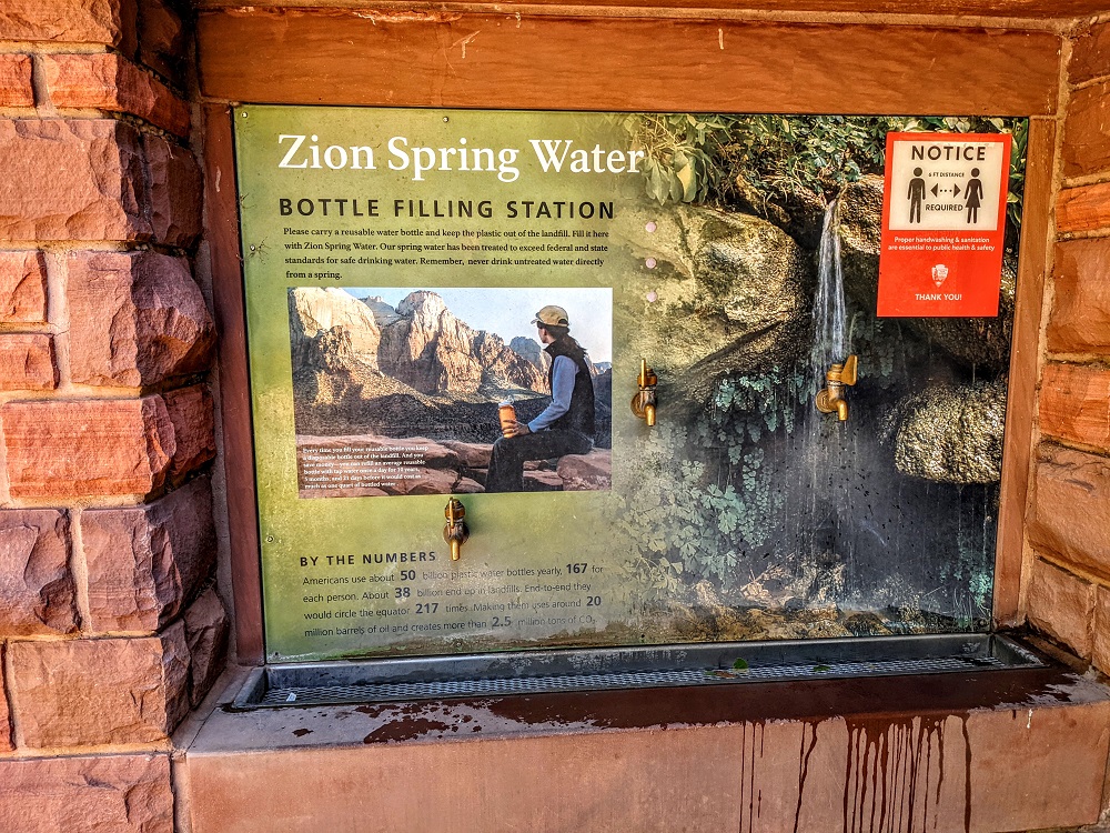 Zion spring water filling station