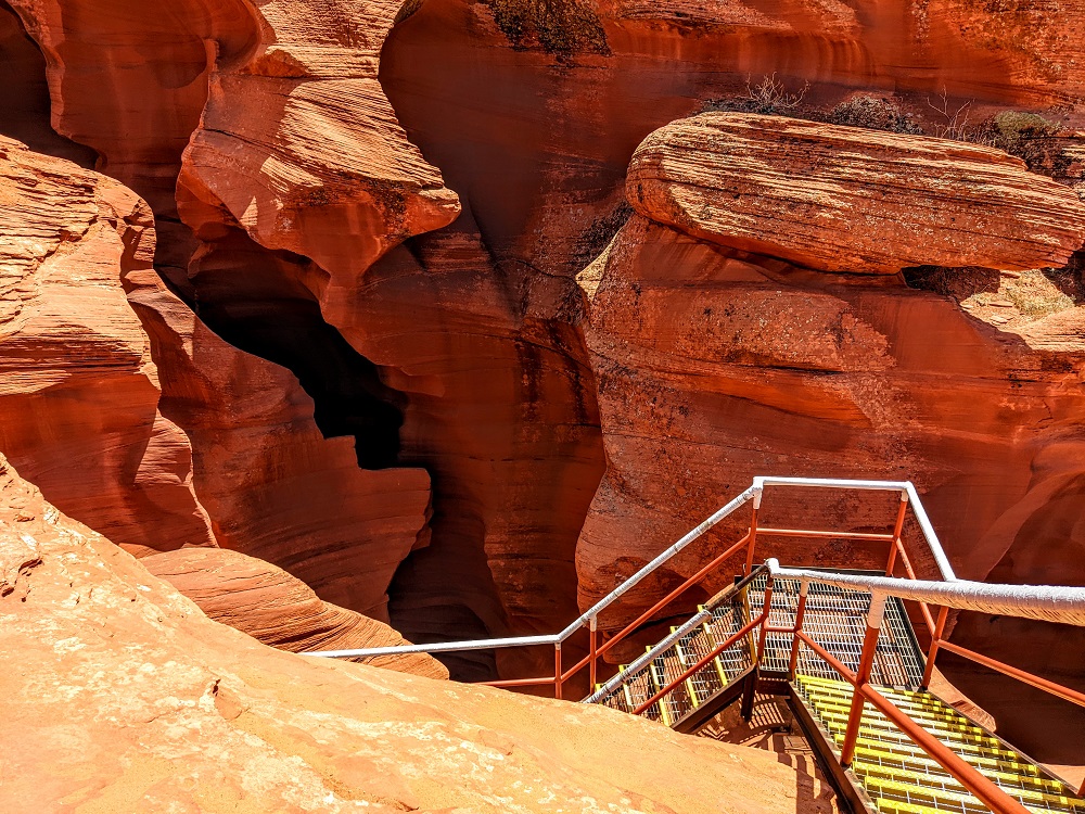 Stairway down into Lower Antelope Canyon