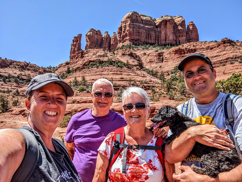 The five of us on our way up to Cathedral Rock
