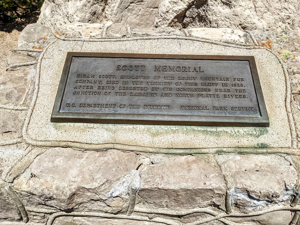 Hiram Scott memorial plaque