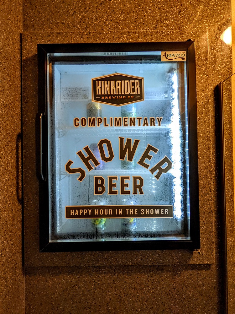 Kinkaider Brewing Co Bed & Beer - Shower beer fridge