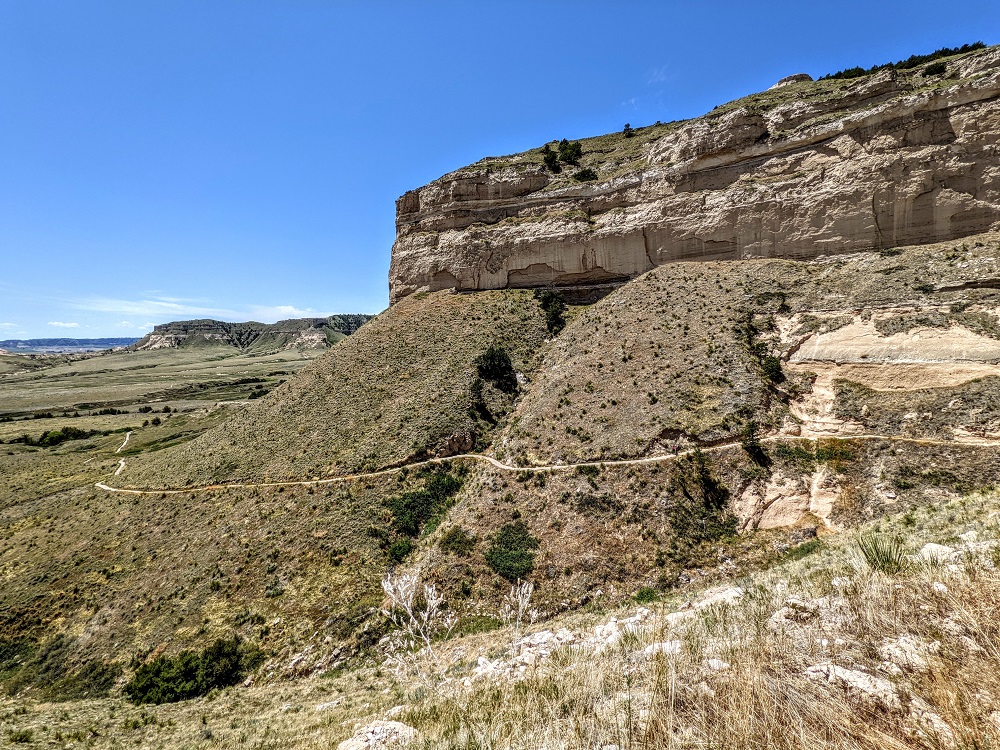 Scotts Bluff National Monument - Looking back at the Saddle Rock Trail