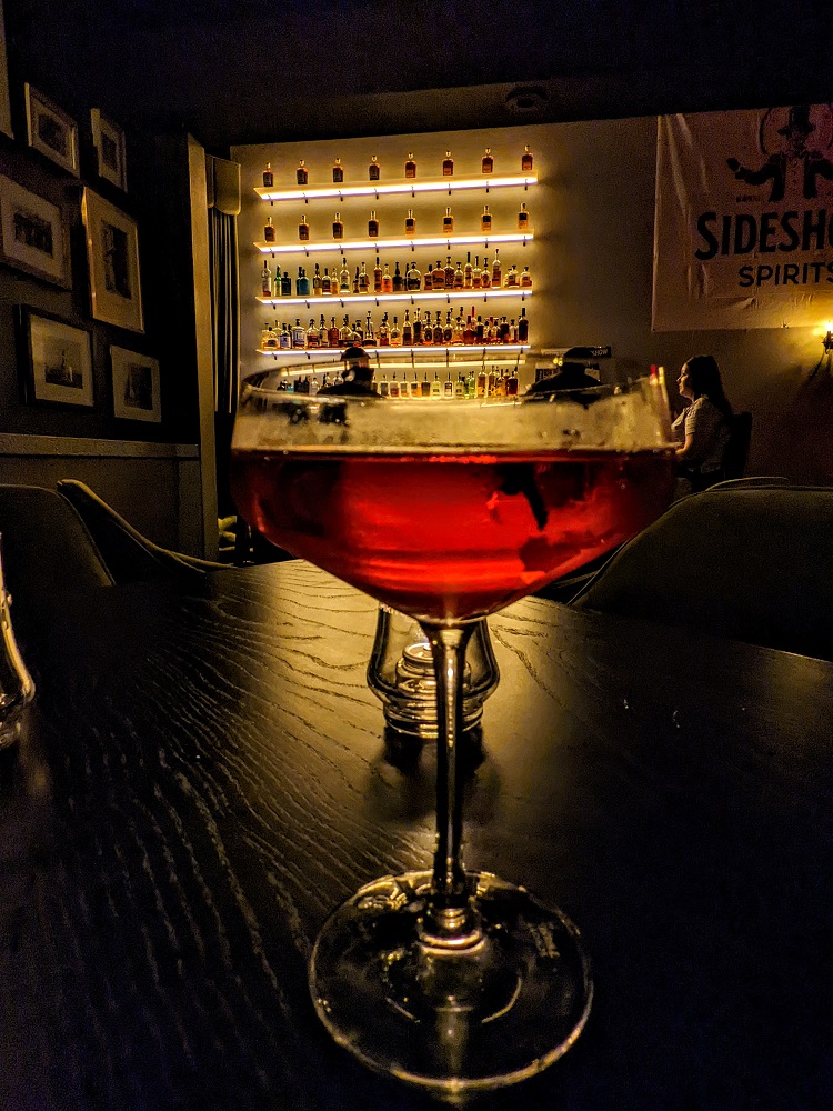 Spanish Harlem cocktail at Sideshow Spirits in Lincoln, NE