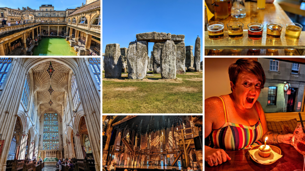 Roman Baths, Stonehenge, Bath Abbey, Hamilton, Birthday, Cider Flight