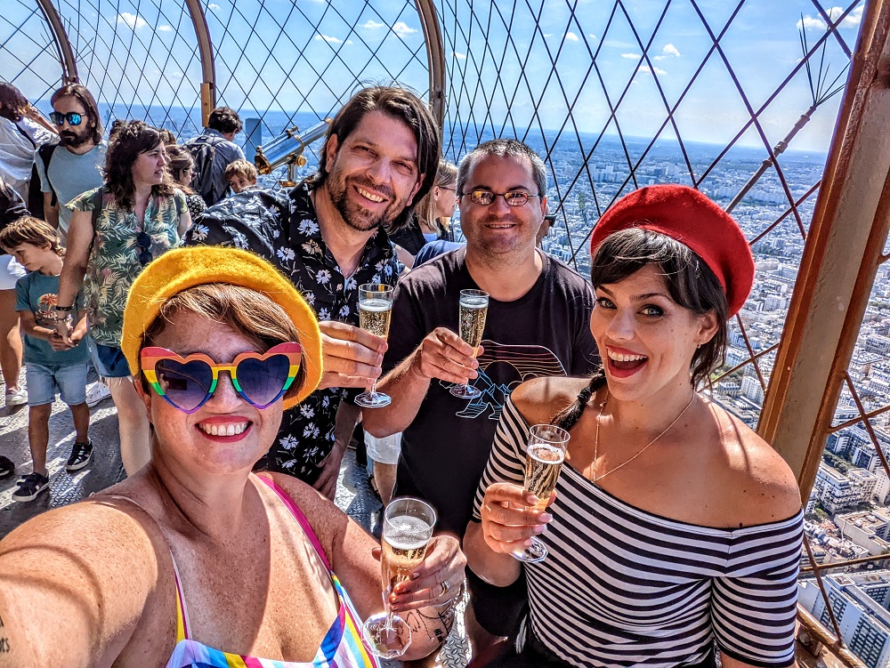 Champagne at the top of the Eiffel Tower