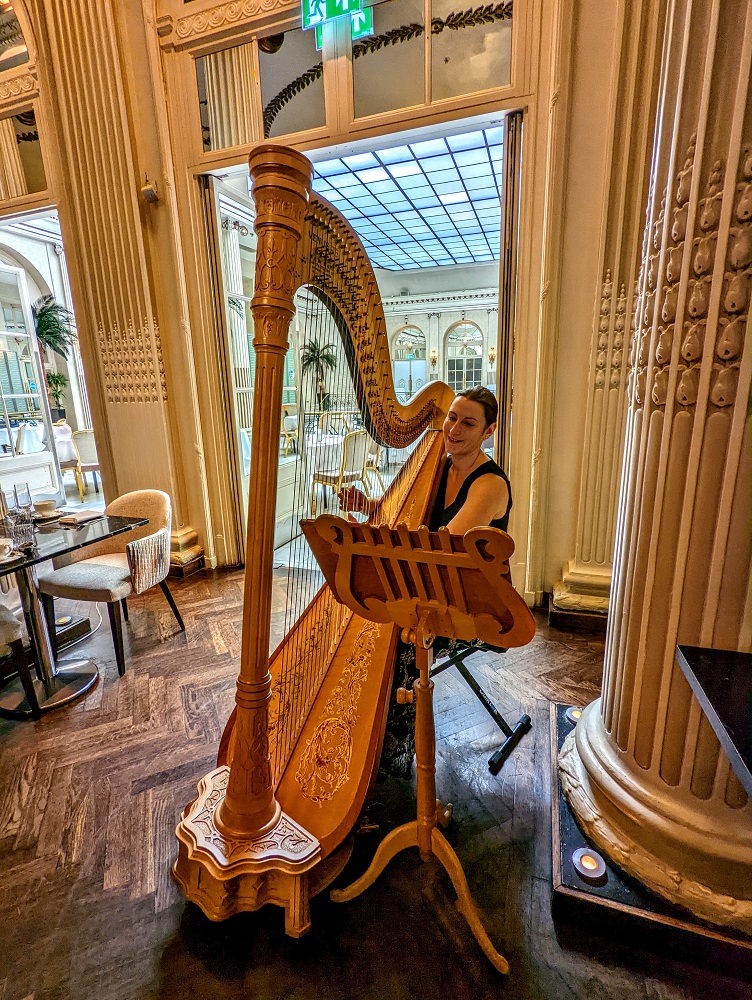 Harpist at the Afternoon Tea At The Waldorf