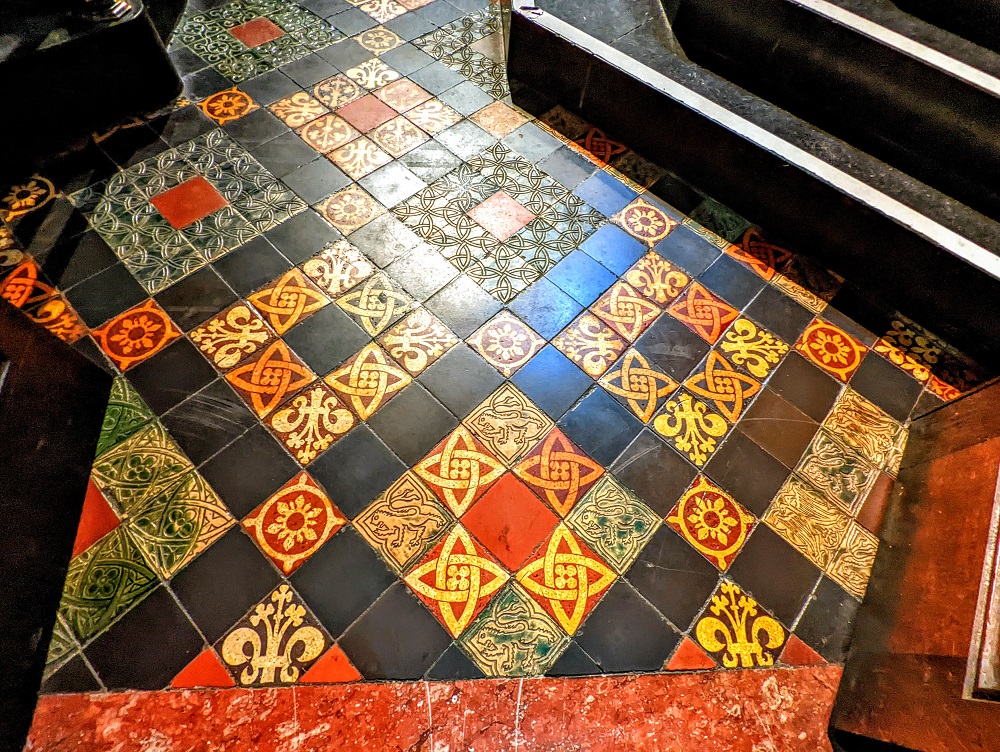 Tile flooring in St Patrick's Cathedral in Dublin