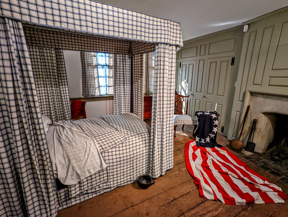 Betsy Ross' bedroom at the Betsy Ross House in Philadelphia, PA