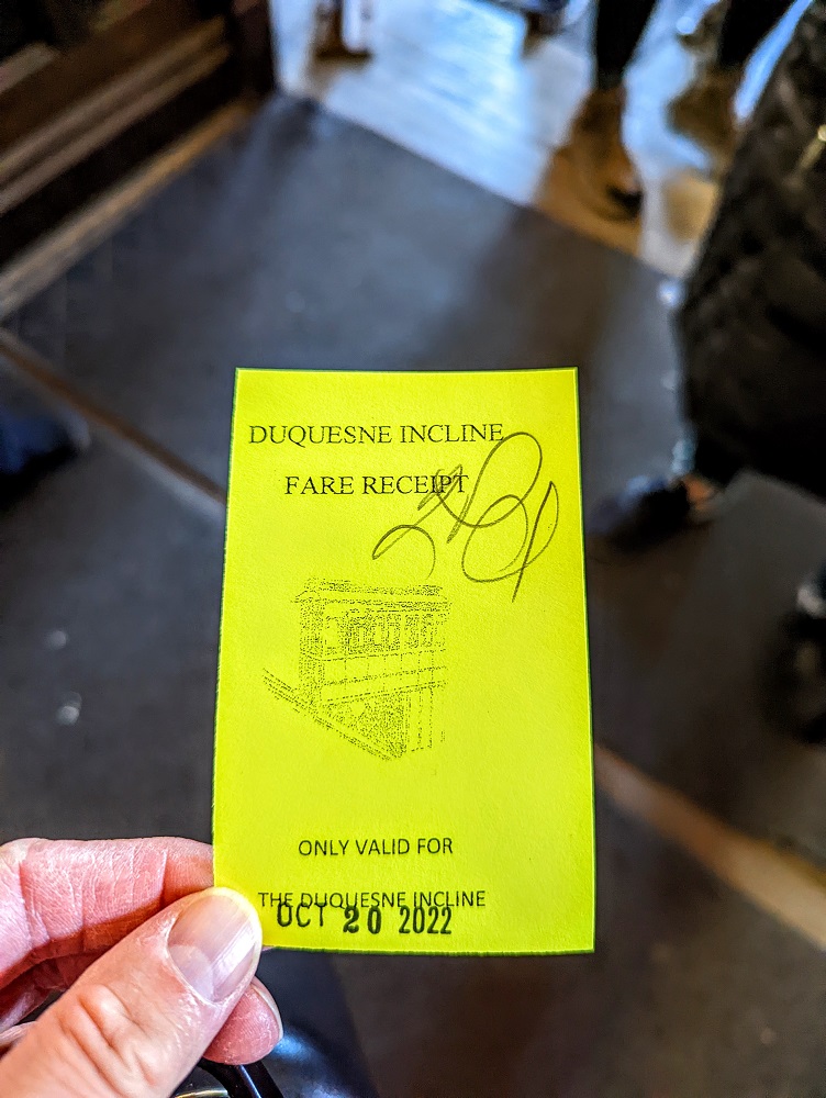 Duquesne Incline ticket