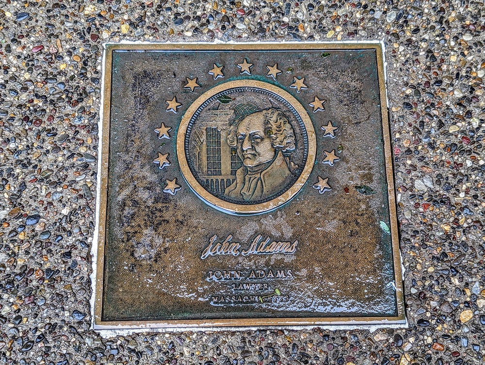 John Adams plaque on Signers' Walk in Philadelphia