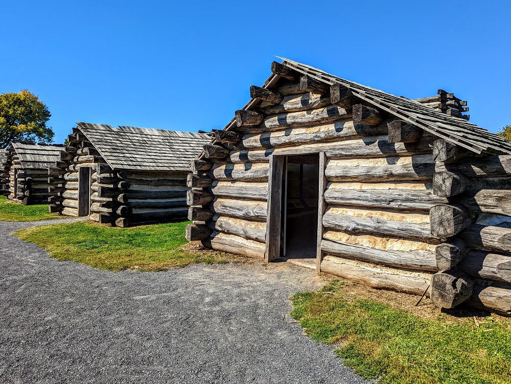 Log huts at Valley Forge National Historical Park