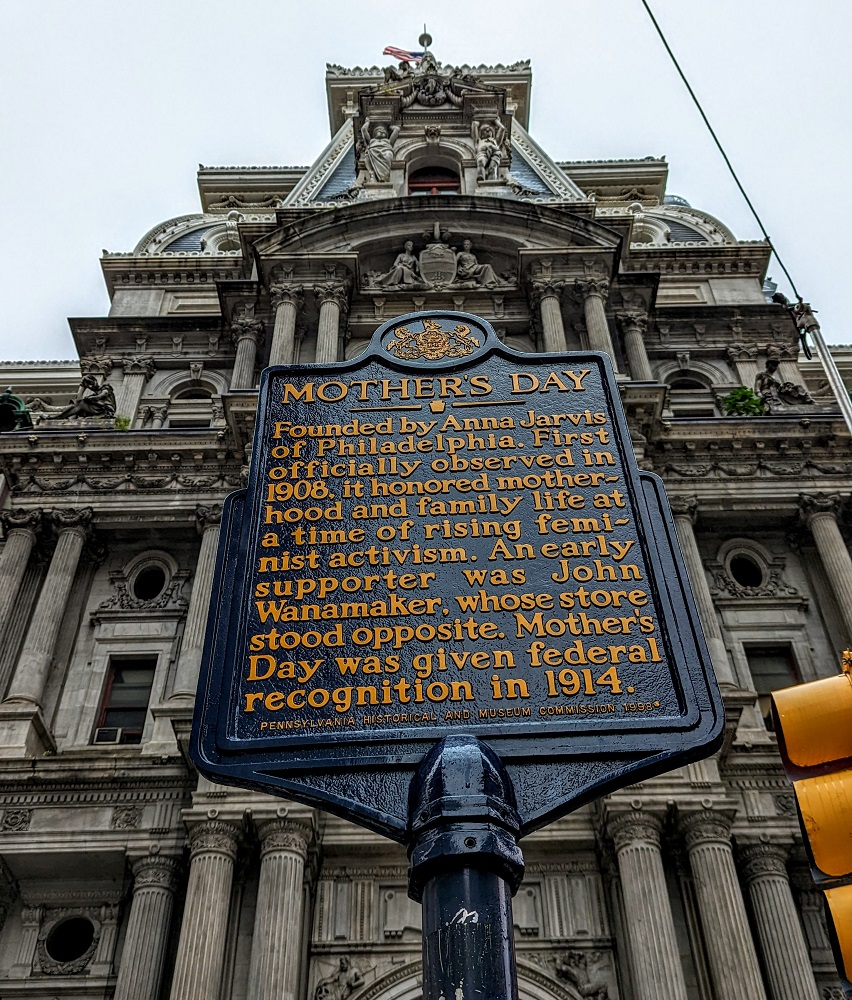 Mother's Day historic marker in Philadelphia