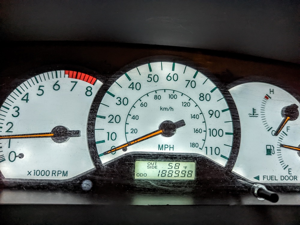 Odometer reading end of October 2022