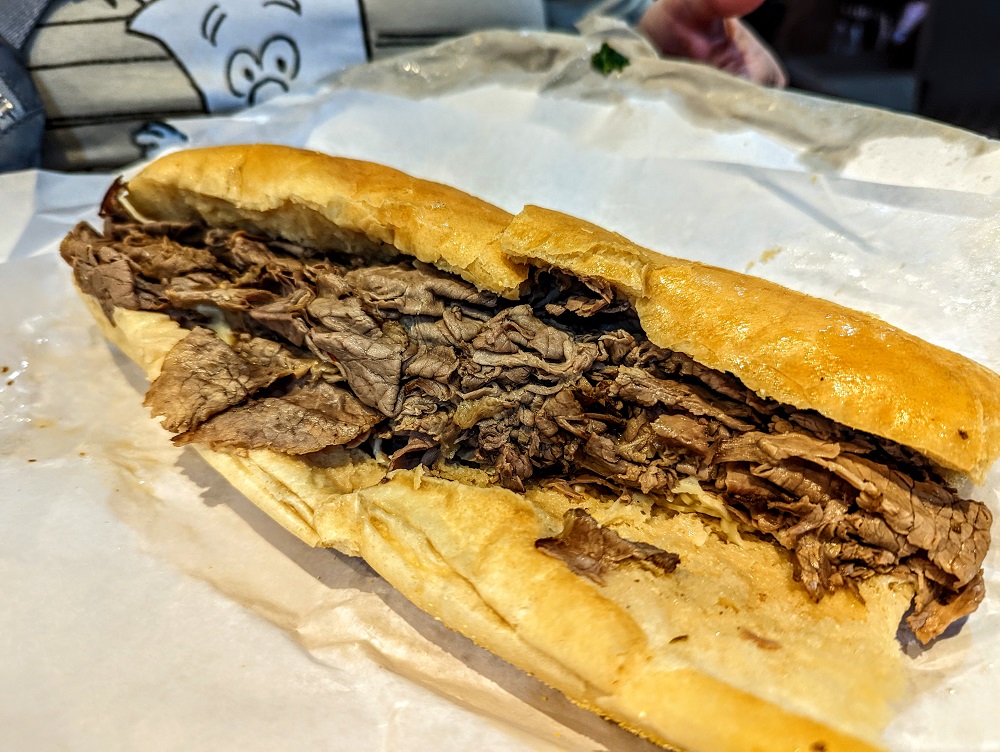 Roast beef sandwich from Tommy Dinic's in Reading Terminal Market, Philadelphia PA