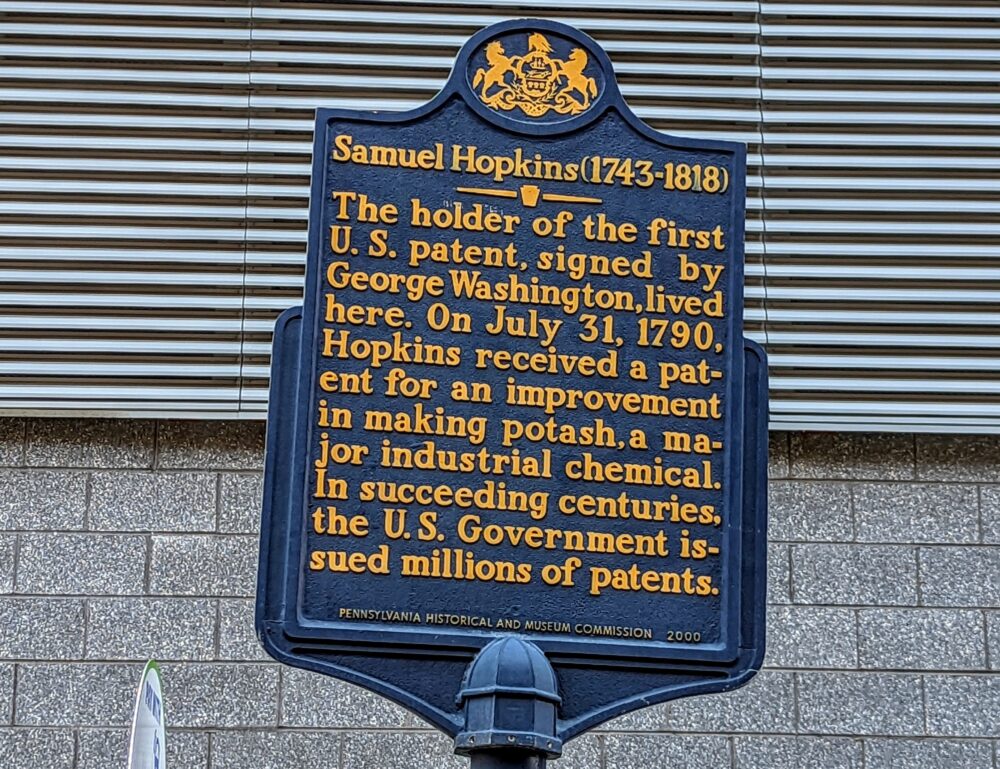 Samuel Hopkins historic marker in Philadelphia