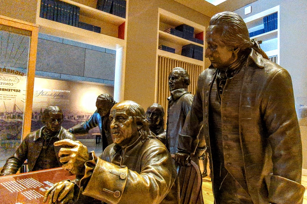 Sculptures of the signers of the Constitution