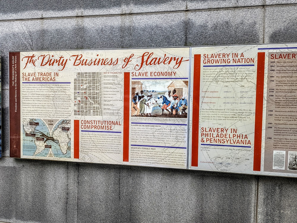 Slavery exhibit at the President's House Site in Philadelphia