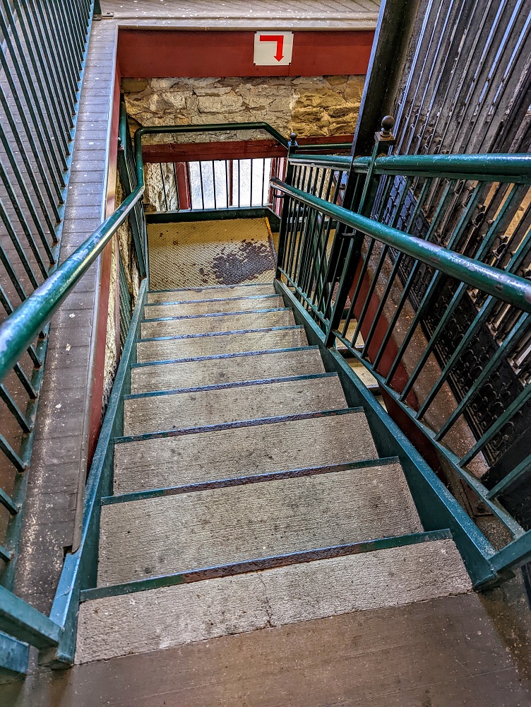 Stairs down to the Duquesne Incline museum area