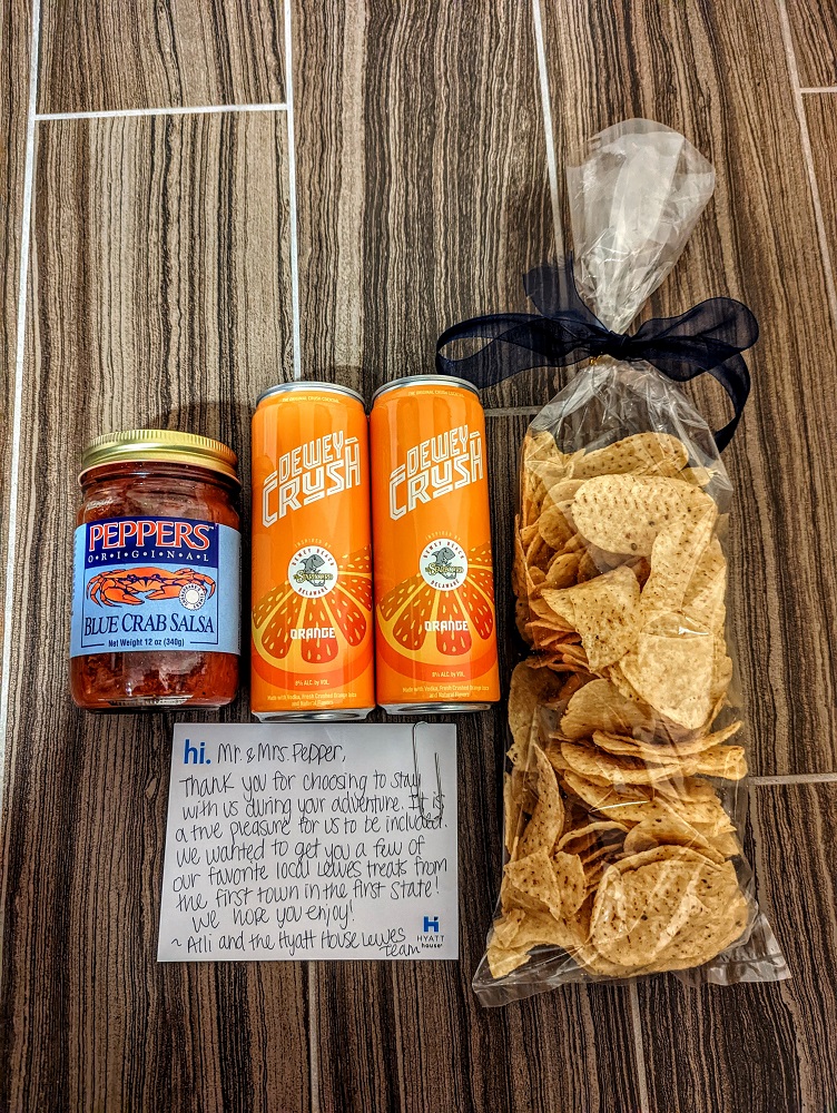 Hyatt House Lewes Rehoboth Beach, DE - Contents of additional welcome gift