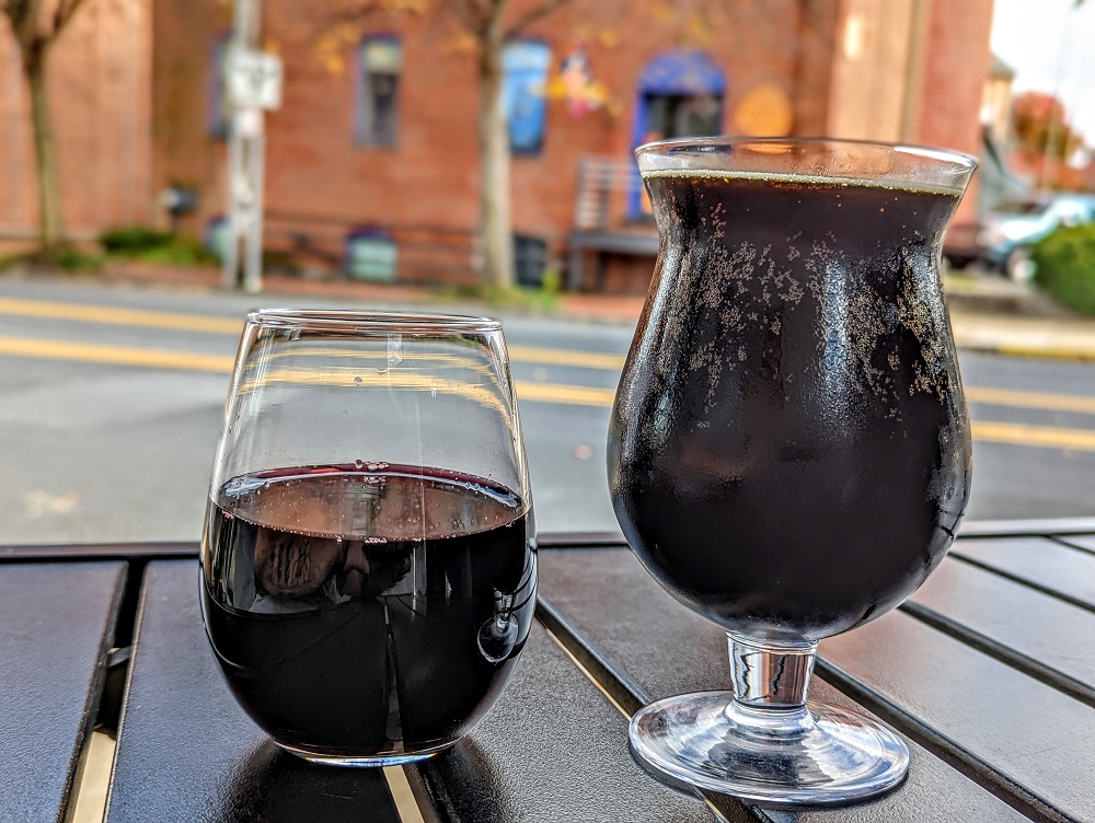 Wine & Double Negative stout from Grimm Artisanal Ales in Brooklyn, NY