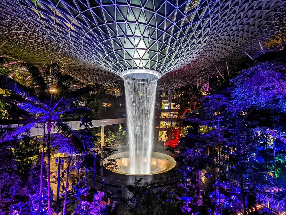 Singapore Changi Airport Waterfall