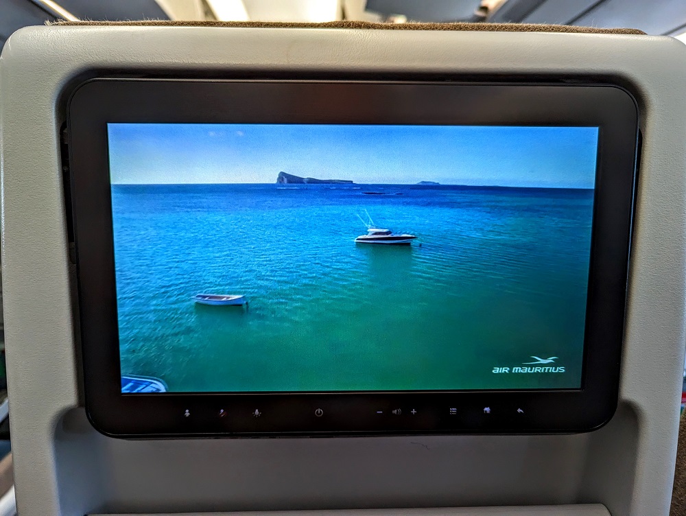 Air Mauritius economy - In-flight entertainment screen