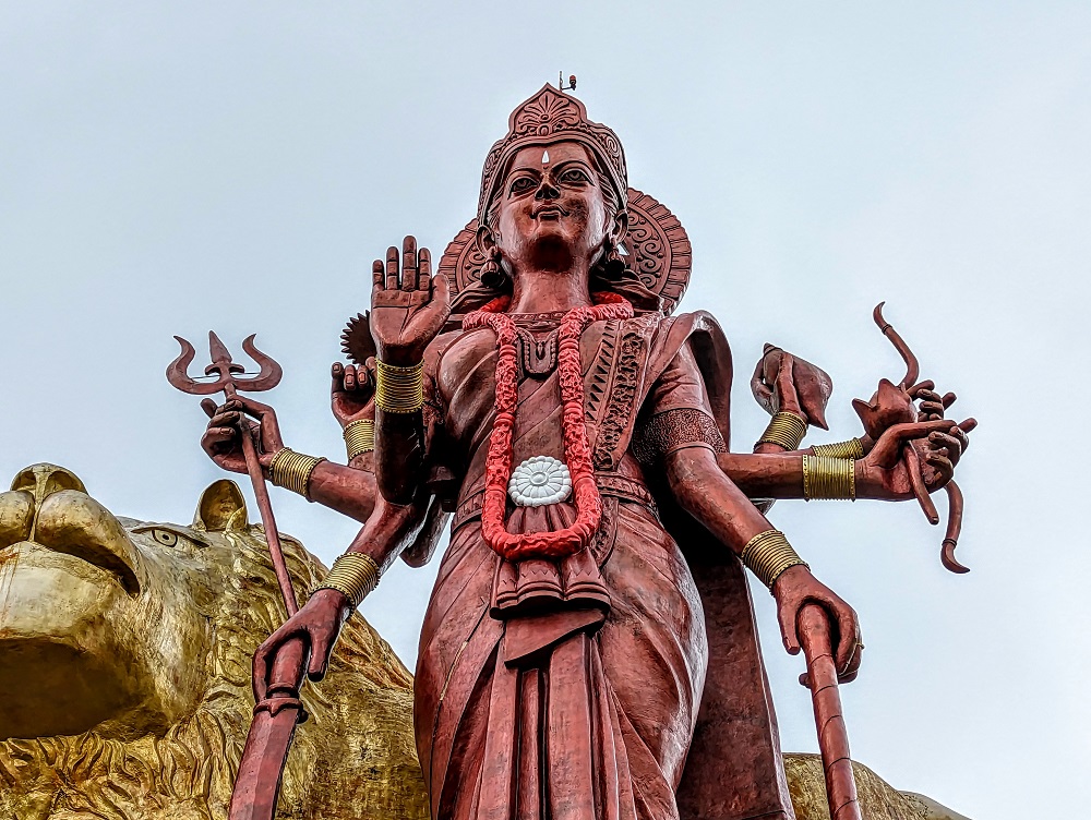 Durga Mata statue at Grand Bassin Temple in Mauritius