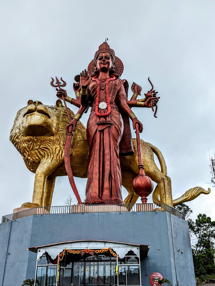 Durga Mata statue at Grand Bassin Temple