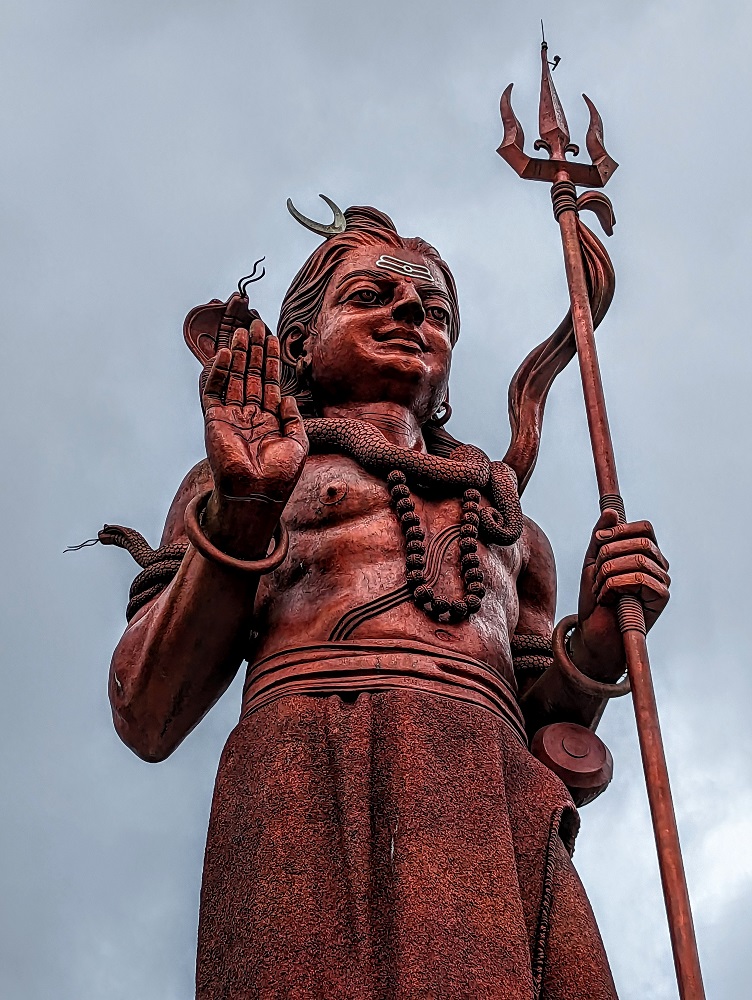 Lord Shiva statue at Grand Bassin Temple in Mauritius