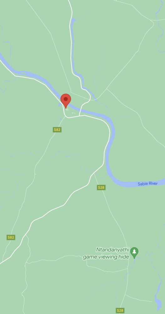 Part of Kruger National Park in Google Maps