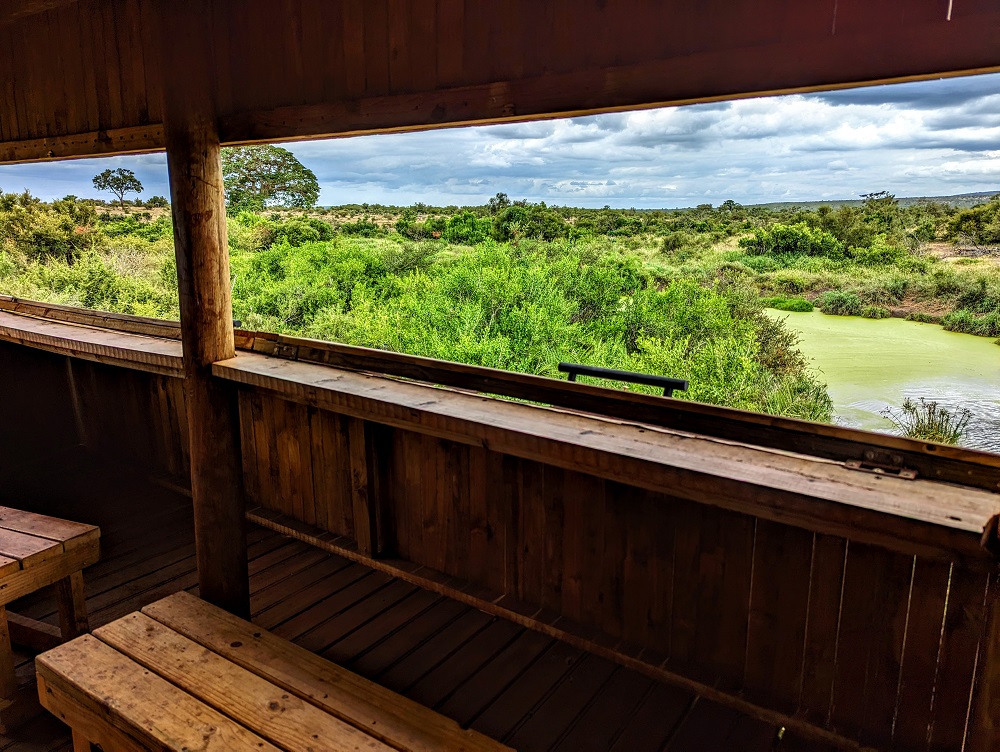 View from inside the Ntandanyathi Game Viewing Hide