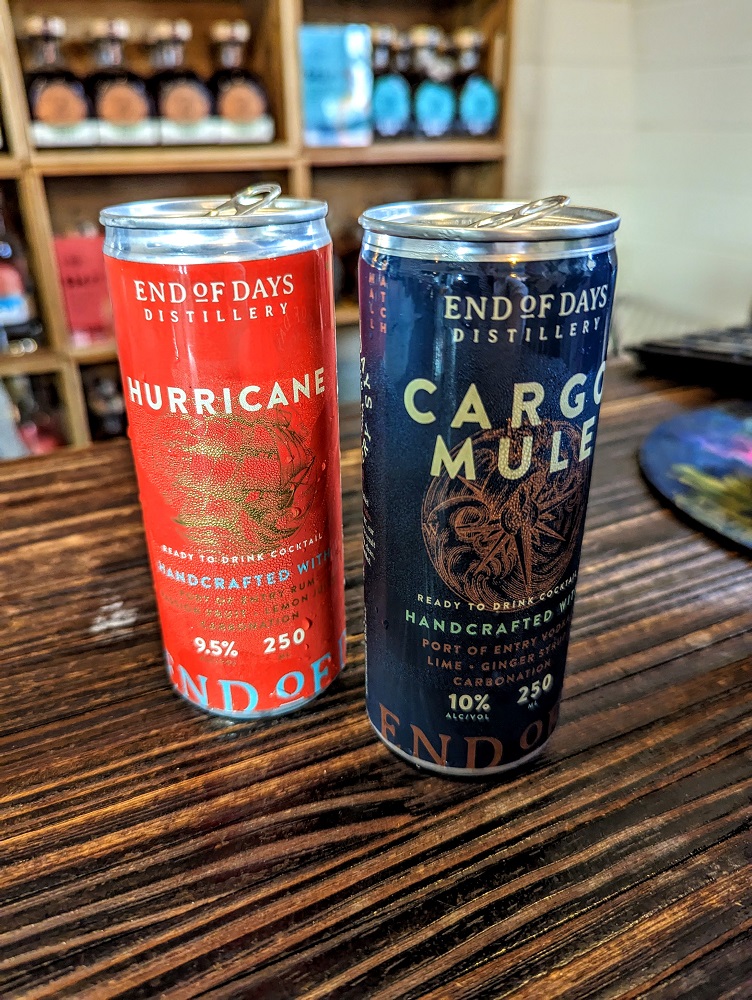 End of Days Distillery - Hurricane & Cargo Mule cocktails