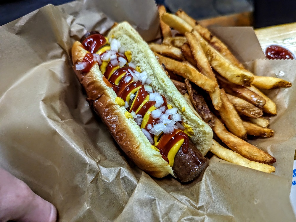 Hot dog from Foothills Food Truck in Asheville, NC