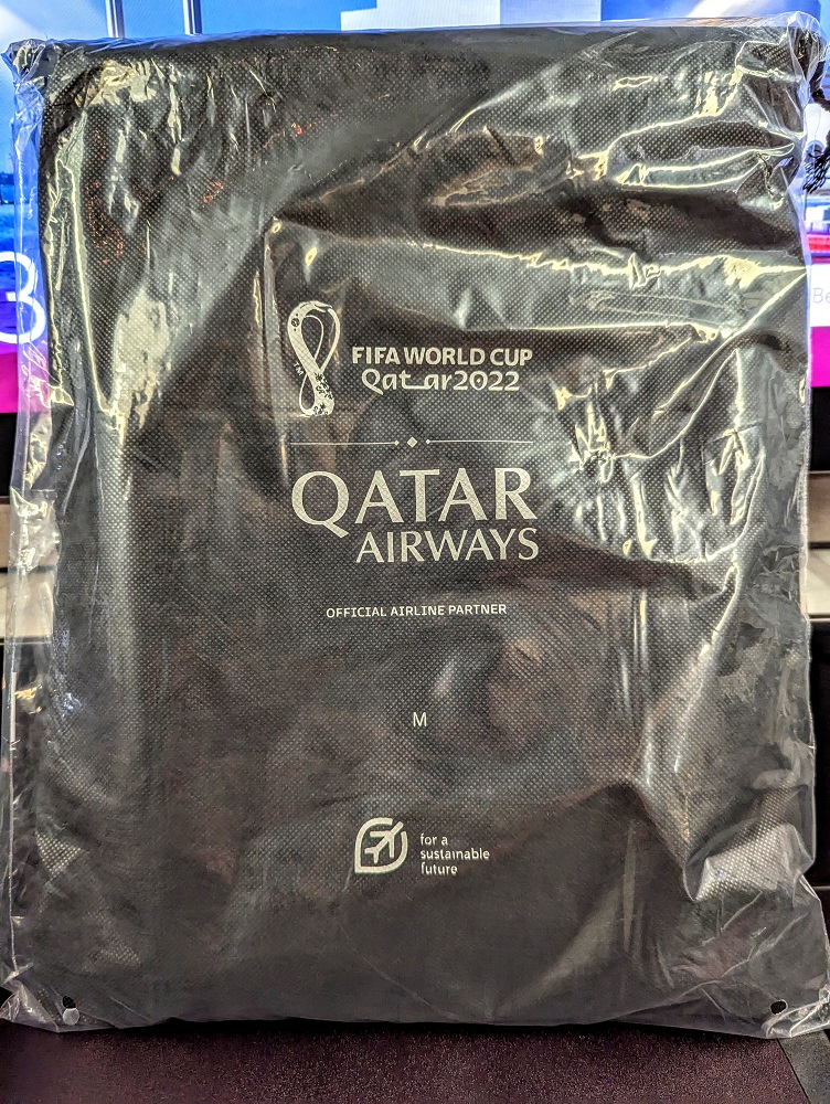 Qatar Airways Business Class Qsuites JNB-DOH - 2022 Qatar World Cup pajamas