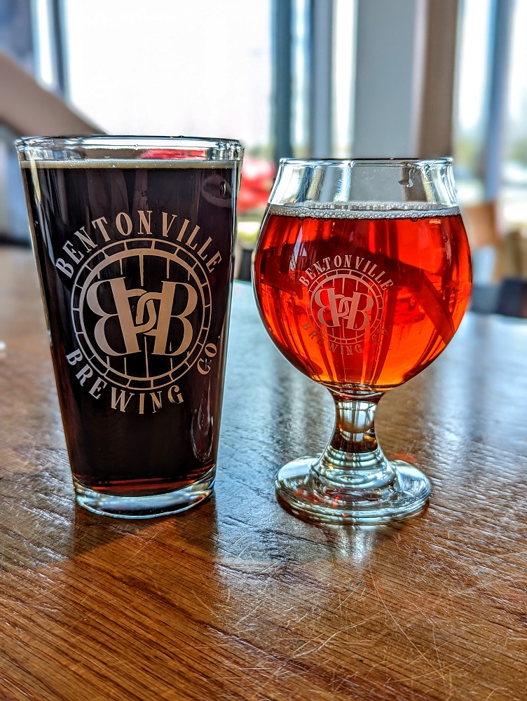 Natural State Porter and hibiscus cider at Bentonville Brewing Co